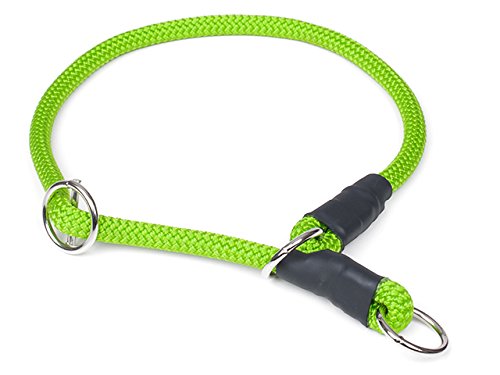 Mystique® Halsband Nylon rund mit Zugbegrenzung 8mm Größe 40 cm, Farbe grün neon von Mystique