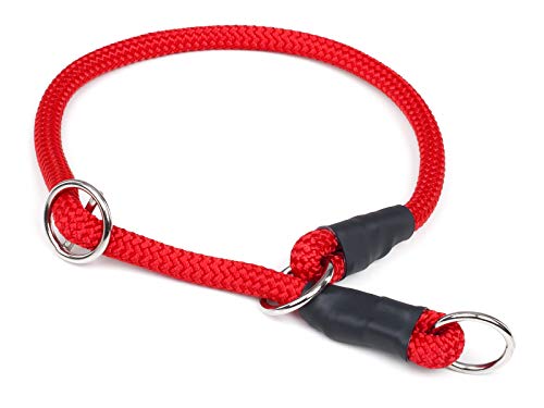 Mystique® Halsband Nylon rund mit Zugbegrenzung 8mm rot 45cm von Mystique
