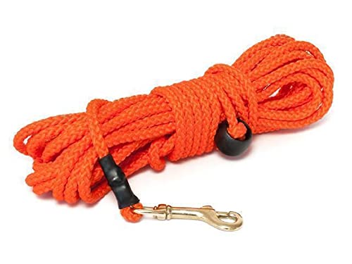 Mystique® Nylon Feldleine rund 7mm neon orange 50m Messing Karabinerhaken von Mystique