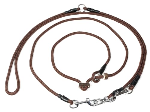Mystique Hunting Profi Umhängeleine 6mm mit Zugbegrenzung S 275cm braun von Mystique