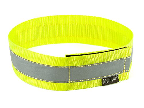 Mystique Signalhalsband mit Klettverschluss Reflexhalsband 35cm Neon gelb von Mystique