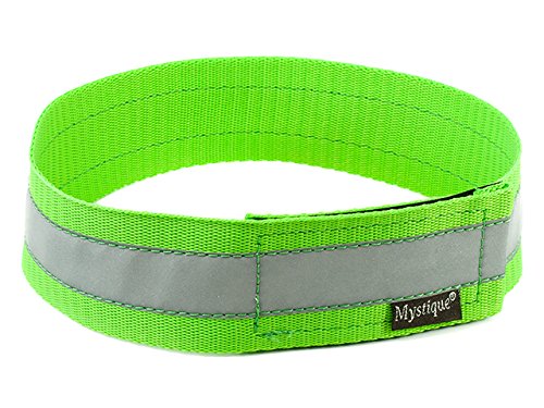 Mystique Signalhalsband mit Klettverschluss Reflexhalsband 40cm Neon grün von Mystique