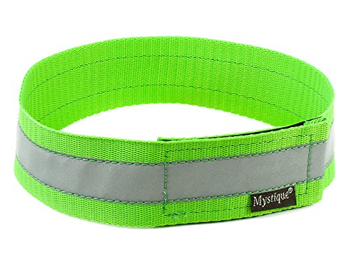Mystique Signalhalsband mit Klettverschluss Reflexhalsband 50cm Neon grün von Mystique