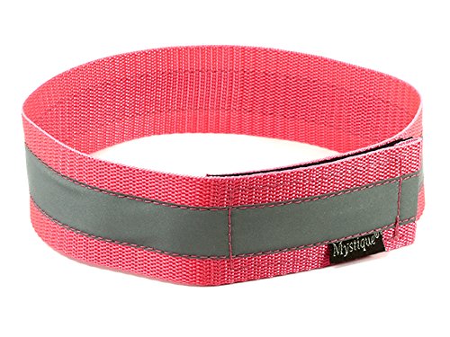 Mystique Signalhalsband mit Klettverschluss Reflexhalsband 35cm Neon pink von Mystique