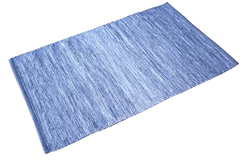 Baumwoll-Fußmatte, Teppich für drinnen und draußen, 60 x 90 cm, wendbarer Teppich, Küche, Badematte, Heimdekoration, Grau und Weiß von MystiqueDecors