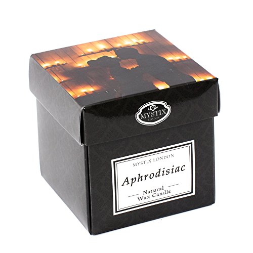 Mystix London | Aphrodisiakum - Duftkerze groß 29cl | Bestes Aroma für Zuhause, Küche, Wohnzimmer und Bad | wiederverwendbares Glas von Mystix