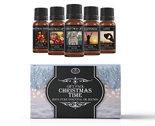 Mystix London | Weihnachtszeit-Geschenkpackung mit ätherischen Ölmischungen, 5 x 10 ml | Weihnachtsessenz, Weihnachtsfreude, Glück, Liebe | Perfekt als Geschenk Mystix London | Weihnachtszeit-Geschenkpackung mit ätherischen Ölmischungen, 5 x 10 ml | Weihnachtsessenz, Weihnachtsfreude, Glück, Liebe | Perfekt als Geschenk von Mystix