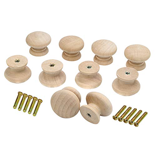10 STÜCKE Runde Holz Schubladenknopf Unvollendete Schrank Möbel Schubladengriffe Pilzform Zieht Griffe Hardware für Schublade Kleiderschrank Kommode von Mysummer