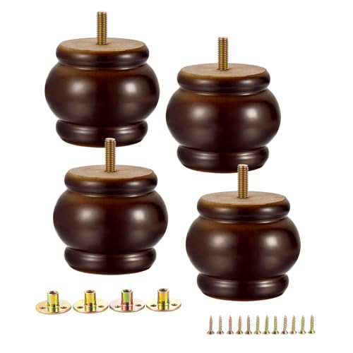 Mysummer Möbelbeine aus Walnussholz, 6,5 cm, mit M8 vorgebohrten Bolzen, Duttfüßen, DIY-Ersatz für Sofa, Couch, Stuhl, Ottomane, Loveseat, Schrankbeine, 4 Stück Mysummer Möbelbeine aus Walnussholz, 6,5 cm, mit M8 vorgebohrten Bolzen, Duttfüßen, DIY-Ersatz für Sofa, Couch, Stuhl, Ottomane, Loveseat, Schrankbeine, 4 Stück von Mysummer