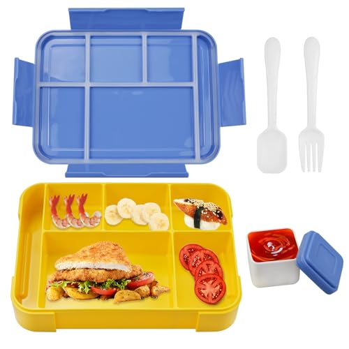 MytaYt 1330ml Brotdose Lunchbox Auslaufsicher Bento box Jausenbox Brotbox Brotdose mit 6 Fächern für Schule, Picknick, Ausflug von MytaYt