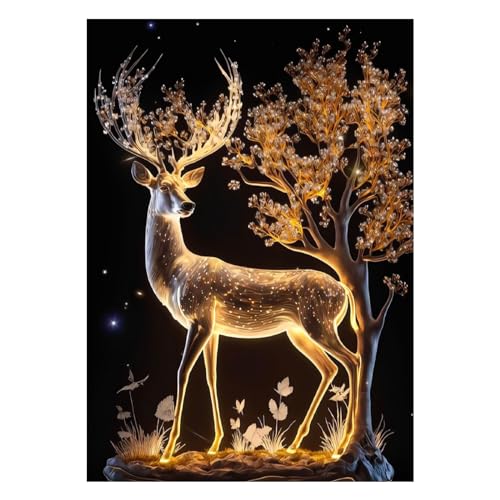 MytaYt Elch Diamond Painting, 5D Diamond Painting Tiere DIY Diamant Painting Bilder für Erwachsene Kinder Diamant Malerei Handwerk Deko für Home Dekoratio Wanddekoration, 40X30cm von MytaYt