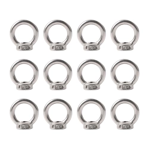 12 Stück Ringmutter M6, 304 Edelstahl, Ringösen Augenmuttern Ringmuttern, Ringschrauben for Befestigen Sie hängende Ornamente, Blumentöpfe, Schaukelständer usw. von Mythosurge