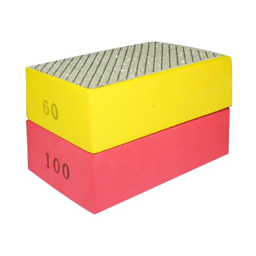 2 Stück Diamant-Handpolierpads,60#, 100#,Schleifblöcke, Diamant Handschleifpads für Steinkeramikfliesen Glas Schleifen Trimmen von Mythosurge