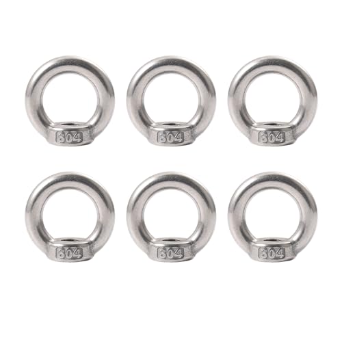 6 Stück Ringmutter M8, 304 Edelstahl, Ringösen Augenmuttern Ringmuttern, Ringschrauben for Befestigen Sie hängende Ornamente, Blumentöpfe, Schaukelständer usw. von Mythosurge