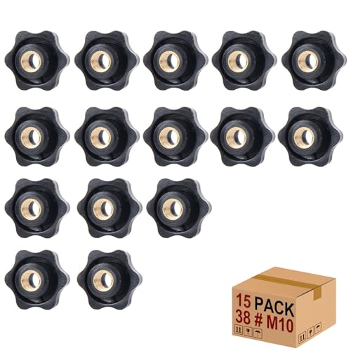 Sterngriffmutter Stern Muttern 15 Stück M10 ×38 MM Innengewinde Klemmknopf Griffmuttern Rändelmutter Klemmmutter Durch Loch Star Kopf für für Werkzeugmaschine, Maschine(M10) von Mythosurge