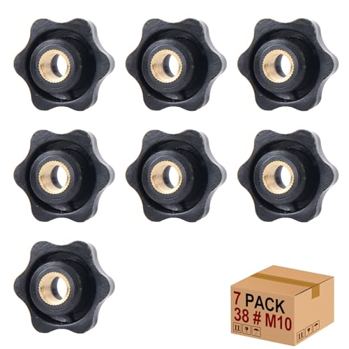Sterngriffmutter Stern Muttern 7 Stück M10 ×38MM Innengewinde Klemmknopf Griffmuttern Rändelmutter Klemmmutter Durch Loch Star Kopf für für Werkzeugmaschine, Maschine(M10) von Mythosurge