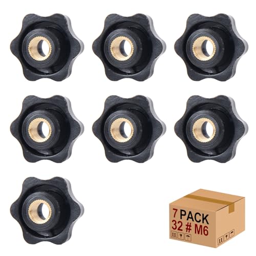 Sterngriffmutter Stern Muttern 7 Stück M6 × 32 MM Innengewinde Klemmknopf Griffmuttern Rändelmutter Klemmmutter Durch Loch Star Kopf für für Werkzeugmaschine, Maschine von Mythosurge