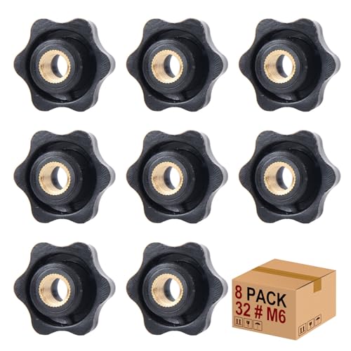 Sterngriffmutter Stern Muttern 8 Stück M6 × 32 MM Innengewinde Klemmknopf Griffmuttern Rändelmutter Klemmmutter Durch Loch Star Kopf für für Werkzeugmaschine, Maschine(M6) von Mythosurge