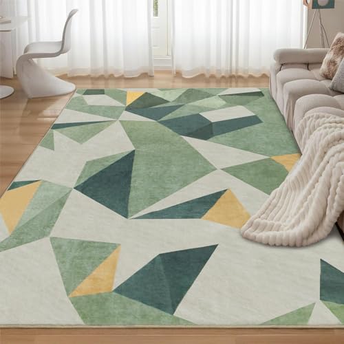 Myting Teppich Grün Modern Waschbare Teppiche Gegend Geometrisch Kurzflor Teppiche für Wohnzimmer, Schlafzimmer, küche, Teppich Groß, 200x290cm von Myting
