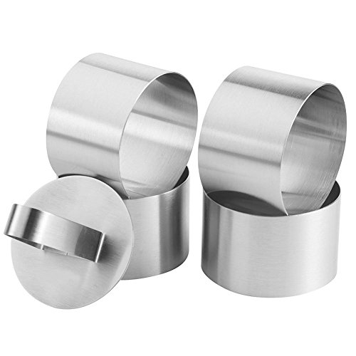 Milai Kuchenringe,Edelstahl Speisering Stamper Essen Kochen Präsentation Ringe Form,KuchenForm Kuchen Schimmel 4 Set enthält 4 Ringe, 4 Lebensmittel Pressen Milai Kuchenringe,Edelstahl Speisering Stamper Essen Kochen Präsentation Ringe Form,KuchenForm Kuchen Schimmel 4 Set enthält 4 Ringe, 4 Lebensmittel Pressen von Milai
