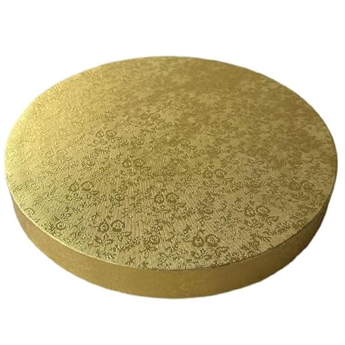 3cm Cake Board | Tortenunterlage Rund Cakeboard | Karton Pappe | Kuchenplatte | Tortenplatte für Torten und Kuchen Gold/Silber 10 größe 24-50cm (Gold Rund, 45cm) von Mytortenland