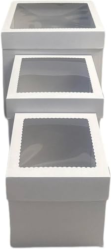Hoch | Grosse Tortenkarton | Tortenbox | Kuchen Karton mit Sichtfenster 30x30x30 cm XL von Mytortenland
