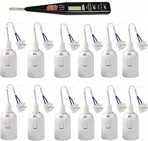 12 Stücke Fassung E27 Renovierfassung Lampenfassung Baustellenfassung E27+VDE-Spannungsprüfer/Phasenprüfer, Ersatzfassung,Lampenfassung mit Kabel,Renovierfassung mit Kabel, Lampenfassung 12 Stücke Fassung E27 Renovierfassung Lampenfassung Baustellenfassung E27+VDE-Spannungsprüfer/Phasenprüfer, Ersatzfassung,Lampenfassung mit Kabel,Renovierfassung mit Kabel, Lampenfassung von Mytovosn