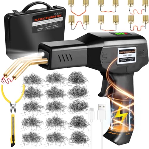 200W Kunststoff Schweißgerät Akku, mit 1050 PCS Heißhefter 5000mAh USB wiederaufladbare Kabellos Auto Schweißgerät Plastik,Tragbare Kunststoff SchweißenSet für Auto Stoßstange 200W Kunststoff Schweißgerät Akku, mit 1050 PCS Heißhefter 5000mAh USB wiederaufladbare Kabellos Auto Schweißgerät Plastik,Tragbare Kunststoff SchweißenSet für Auto Stoßstange von Mytovosn