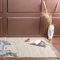 Beige Rechteckiger Jute Teppich/Moderner in Neutralen Farben Von Handmade von MytriDesigns