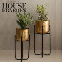 Goldene Pflanzentöpfe Mit Ständer/Pflanzenhalter Geschenk Für Neues Zuhause Pflanzenliebhaber Pflanzenständer Topf von MytriDesigns