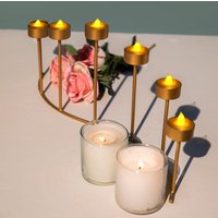 Metall Kerzenhalter Mitali Mit Goldenem Rahmen Für Mehrere Kerzen/Dinner Table Decor Event Beleuchtung Und Dekor von MytriDesigns