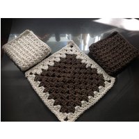 Waschlappen, Geschirrtuch-Set, Braun/Ecru Von Mwc von Mywaycrochet
