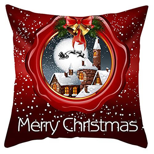 Myya Dekorativer Kissenbezug mit Weihnachtsmotiv, Weihnachtsmann, Schneemann, Digitaldruck, Polyester, Samt von Myya