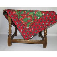 Handgemachter Weihnachts-Tischläufer, Weihnacht-Tischläufer, Weihnachtsstern & Weihnachtsbaum-Druck, 19x70 von MzGeezCreations