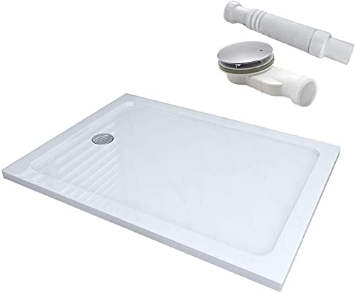 90 x 80 Duschtasse Duschwanne Acryl Dusche Acrylwanne 40mm flach Rechteck für Duschabtrennung Duschkabine 90MM von N++A