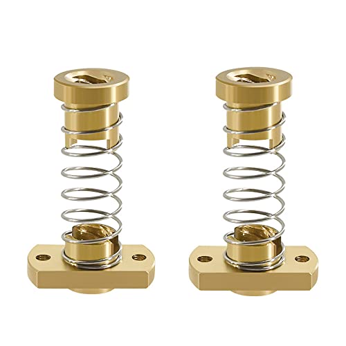 2 STÜCKE Anti Backlash Mutter, CR10 Z-Achse T8 Anti Backlash Federbelastete Mutter Gewindestange Leitspindeln Kompatibel für Upgrade Ender 3S/Ender 3 Pro 3D-Drucker Elimination Gap Messingmuttern von N+B