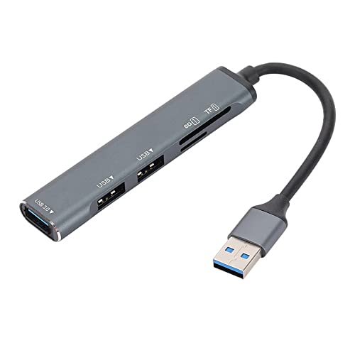 USB3.0/Typ-C-Splitter 4-in-1-Docking-Hub mit Kartenleser TF/SD USB3.0 * 1/2.0 * 3 Aluminiumlegierung (Grau) von N+B