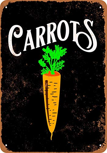 N / A Carrots Retro Wanddekoration Metall Blechschild bemalt Kunst Poster Dekoration Plakette Warnung Cafe Garage Party Spiel Zimmer Türschilder von N/ A