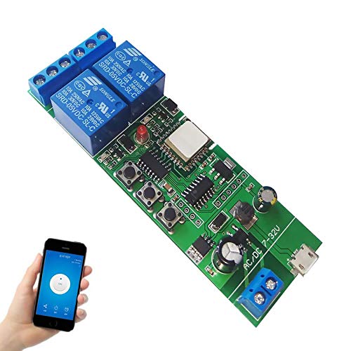 Newgoal WiFi Jog Relay Momentan/Auto-Locking-Schalter DIY-Modul Smart Home-Automatisierung eWeLink APP-Steuerungskompatibel Alexa/Google Assistant/IFTTT (ST-DC2) von Newgoal