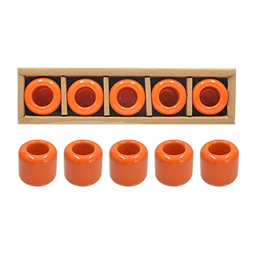 Kerzenhalter-Set aus Keramik, ideal zum Auswerfen von Glockenspielen, Ritualen, Zaubersprüchen, Wachen, Hexerei, Wicca-Zubehör und mehr, Orange, 5 Stück von N/A/A