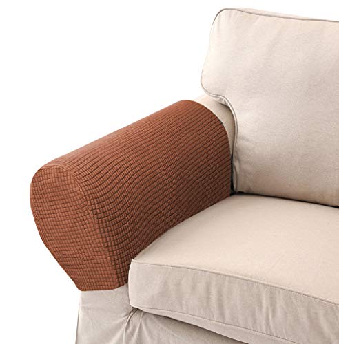 "N/A" 1 Paar Sofa-Armlehnenschoner, elastisch, abnehmbar, Weiß (Braun) von Juliyeh