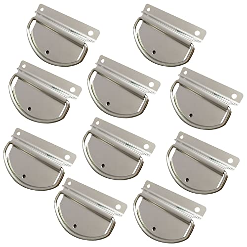 Sonwaha 10 PCS Klappgriff Edelstahl, Kistengriff Edelstahl Klappgriff Klein Folding Handles Tragegriff Hardware Boxes Silver Handles Klappgriff Edelstahl Kistengriff von Sonwaha