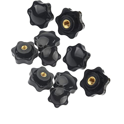 10 Stück schwarze Rändelschraube, M4 25 mm Sternkopf, gerändelte Rändelschraube, Griffknöpfe, Klemmschraube für Maschinenriegel von SKYPRO