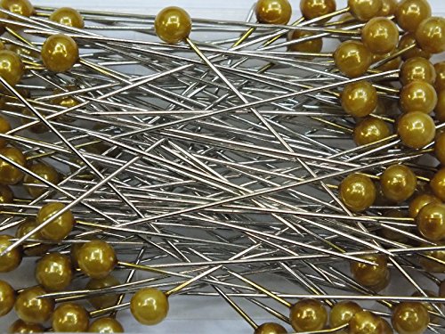 N/A 100 Perlennadeln Perlen Anstecknadeln Hochzeitsnadeln Nadel D 6mm L 65mm Pelkopf Dekonadel, Farbe:Gold von N/A