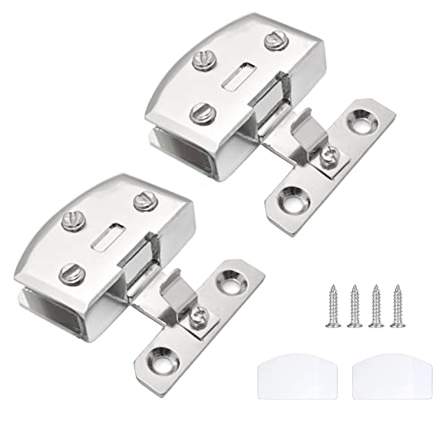 2 Stück Glastür Scharnier-Set, Clip Scharnier Möbelscharnier Glastüren Clip Scharnier Aus Zinklegierung 0 Grad Einseitiges Clip-Glastürscharnier für Vitrine Weinschrank, für 5-8mm dickes Glas von Juliyeh