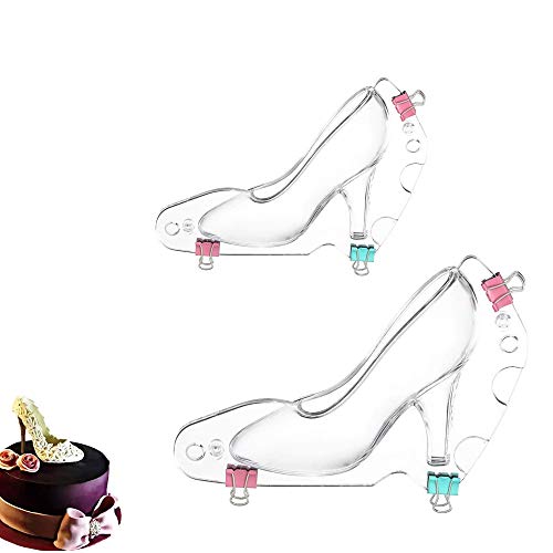 2 Stück High Heel Shoe Fondant Kuchenform 3D Schokolade Zucker Form zum Backen DIY Werkzeug von N\A