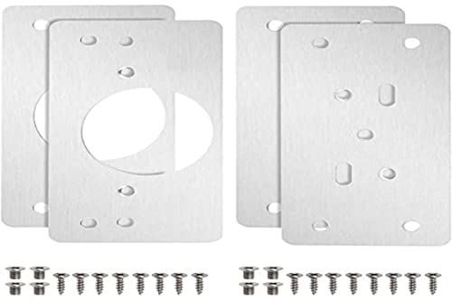 Juliyeh 2 Stück Reparaturplatten für Scharniere aus Edelstahl, Reparaturset für Scharniere, Reparaturplatte mit 12 Schrauben für die Reparatur von Türen von Juliyeh