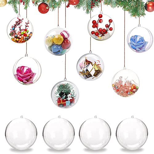 20 Stück Weihnachtskugeln Weihnachtsdeko Set, Kunststoff Weihnachtsbaumkugeln Befüllbare transparente Bastelkugeln, zum Befüllen von Weihnachtsschmuck und Gadgets von Yoaeyok