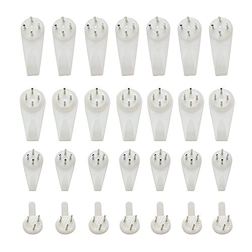 80pcs Picture Hooks for Hard Wall Picture Hanging Kit Non-Trace Hard Wall Hanger Hook White Picture Hanger Set von N\A