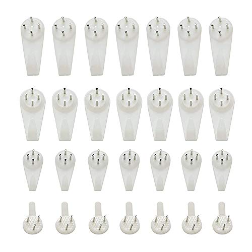 80pcs Picture Hooks for Hard Wall Picture Hanging Kit Non-Trace Hard Wall Hanger Hook White Picture Hanger Set von Furnrubden